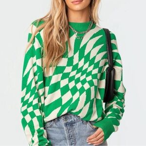 Edikted Green Morphy Oversized Sweater